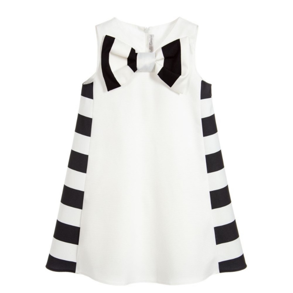 LOREDANA GIRLS STRIPED BOW DRESS